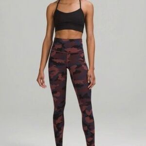 Lululemon wunder under high rise Red camouflage leggings